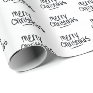 Handwritten Merry Christmas in Black Wrapping Paper