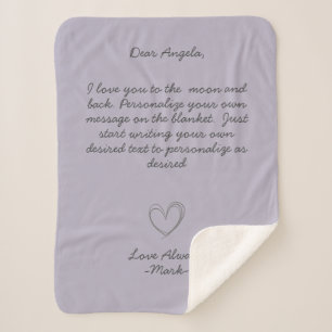Handwritten Message Personalise Text Sherpa Blank Blanket