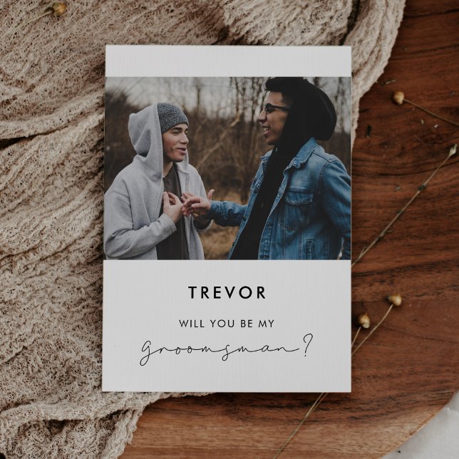 Handwritten minimalist Best man proposal card (Creator Uploaded)