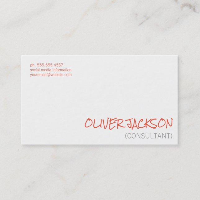 Handwritten | Minimalist Business Card (Front)