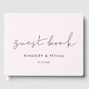 Handwritten minimalist wedding guest book