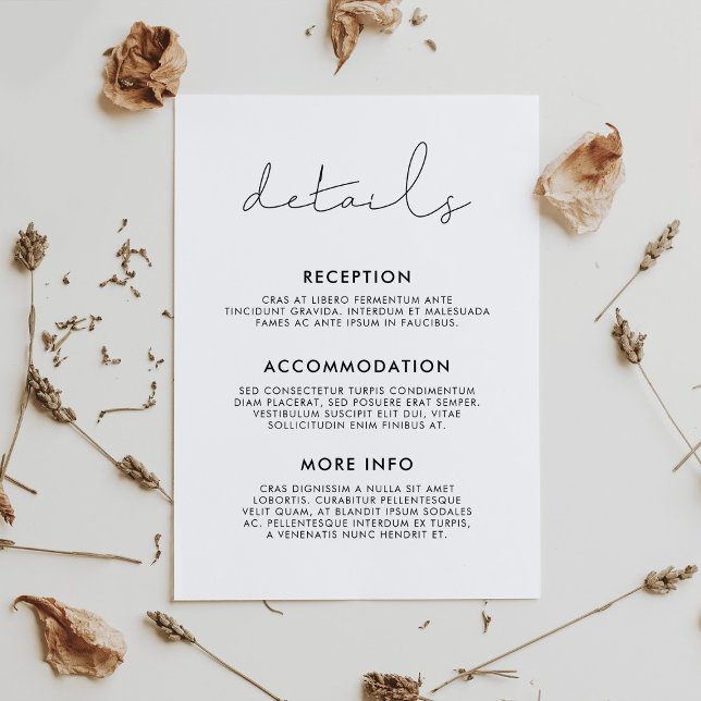 Handwritten minimalist wedding guest information enclosure card (Handwritten minimalist wedding guest information enclosure card)