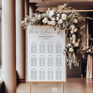 Handwritten minimalist wedding seating chart