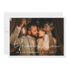 Handwritten minimalist wedding Thank You card