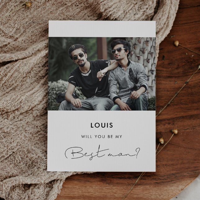 Handwritten minimalist Will you be my best man Invitation (Creator Uploaded)