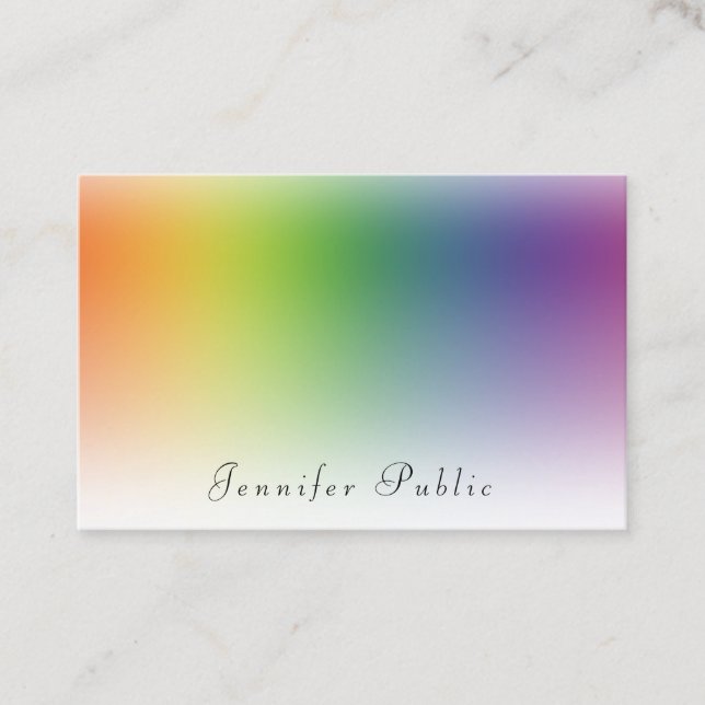 Handwritten Modern Colorful Template Beauty Salon Business Card (Front)