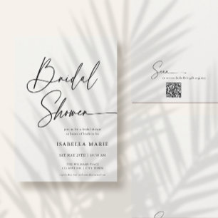 Handwritten Modern MInimal Script Bridal Shower Invitation