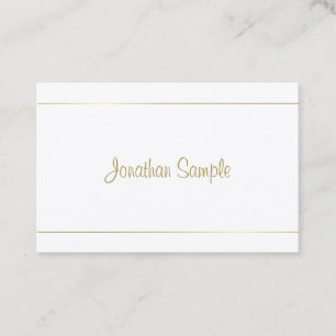 Handwritten Modern Proffesional Design Gold Script Business Card