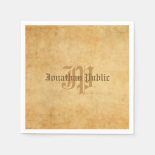 Handwritten Monogram Elegant Nostalgic Template Napkin