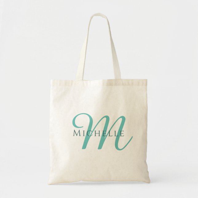 Handwritten Monogram Initial Template Budget Tote Bag (Front)