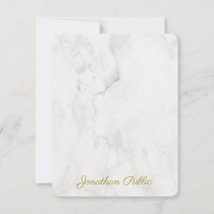 Handwritten Monogram Name Gold Text Script Elegant Card