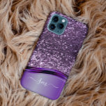 Handwritten Monogram Purple Glitter Look Wave<br><div class="desc">The design is a photo and the cases are not made with actual glitter, sequins, metals or woods. This design is also available on other phone models. Choose Device Type to see other iPhone, Samsung Galaxy or Google cases. Some styles may be changed by selecting Style if that is an...</div>