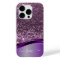 Handwritten Monogram Purple Glitter Look Wave