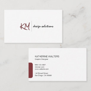 Handwritten Monogram Simple Corporate Business Card