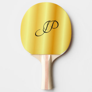 Handwritten Monogrammed Custom Faux Gold Ping Pong Paddle