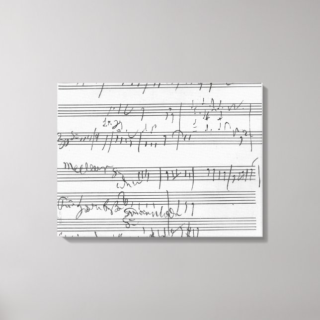 Handwritten musical score canvas print (Front)