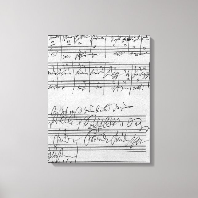 Handwritten musical score canvas print (Front)