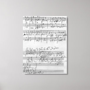 Handwritten musical score canvas print