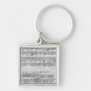 Handwritten musical score key ring