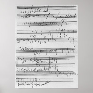 Handwritten musical score poster
