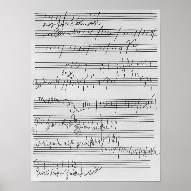Handwritten musical score poster (Front)