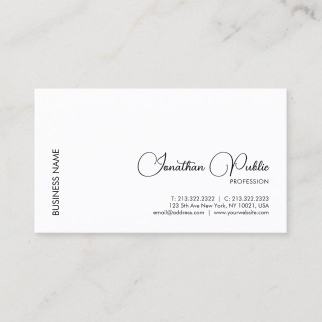 Handwritten Name Custom Company Logo Modern Business Card (Front)