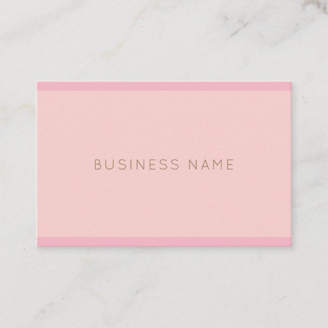 Handwritten Name Elegant Pink Gold Template Top Business Card (Front)