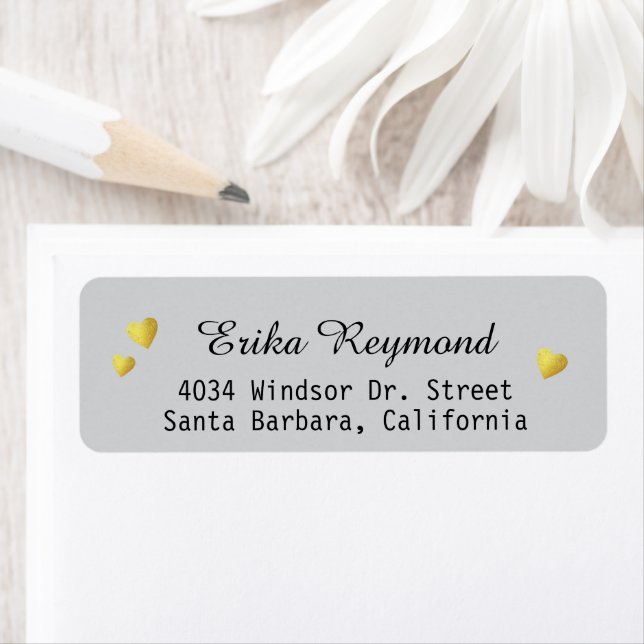 Handwritten Name Gold Hearts Grey (Insitu)