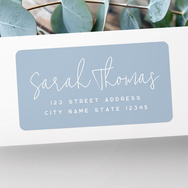 Handwritten name light dusty blue return address label (Handwritten name light dusty blue return address label)