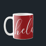 Handwritten Name Personalised Mug Cranberry Red<br><div class="desc">A gorgeous two-toned mug featuring a custom name in a modern,  elegant script font. In a gorgeous cranberry red and white. Wonderful as a holiday,  birthday,  housewarming or bridesmaid gift.</div>