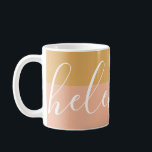 Handwritten Name Personalised Mug Honey Dijon<br><div class="desc">A gorgeous two-toned mug featuring a custom name in a modern,  elegant script font. In a chic duo of honey dijon yellow and peach. Wonderful as a birthday,  housewarming or bridesmaid gift.</div>