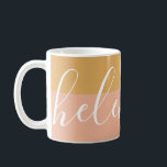 Handwritten Name Personalised Mug Honey Dijon<br><div class="desc">A gorgeous two-toned mug featuring a custom name in a modern,  elegant script font. In a chic duo of honey dijon yellow and peach. Wonderful as a birthday,  housewarming or bridesmaid gift.</div>