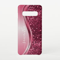 Handwritten Name Pink Girly Metal Glitter s10