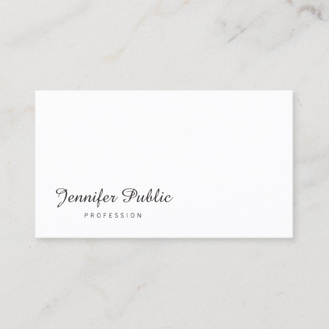 Handwritten Name Script Modern Elegant Minimalist Business Card (Front)