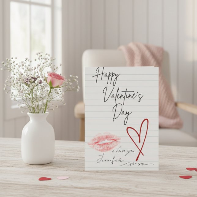 Handwritten Note Happy Valentine's Day Holiday Card (Creator Uploaded)