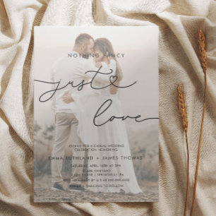 Handwritten Nothing Fancy Just Love Wedding Invitation