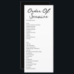 Handwritten Order of Service Wedding Card<br><div class="desc">Personalised Wedding Order of Service program cards from Ricaso - change text to suit your own personal requirements - Created with a handwritten main header text</div>