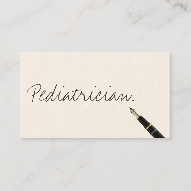 Handwritten Paediatrician Business Card (Front)