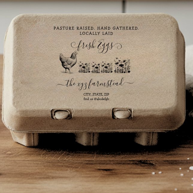 Handwritten Pasture Raised Egg business Stamp (Creator Uploaded)