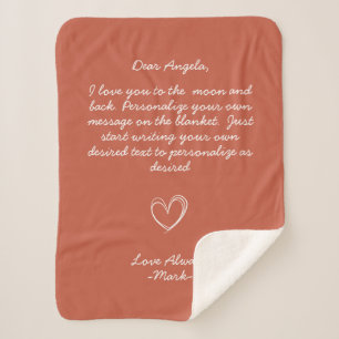 Handwritten Personalised Message Friends Family  Sherpa Blanket