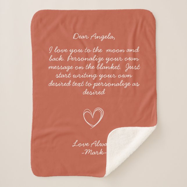 Handwritten Personalised Message Friends Family  Sherpa Blanket (Front)