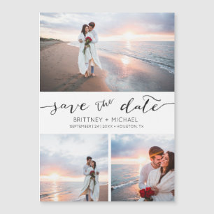 Handwritten Photo Collage White Save the Date