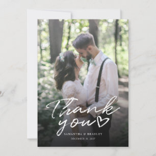 Handwritten Photo Wedding Thank You Card