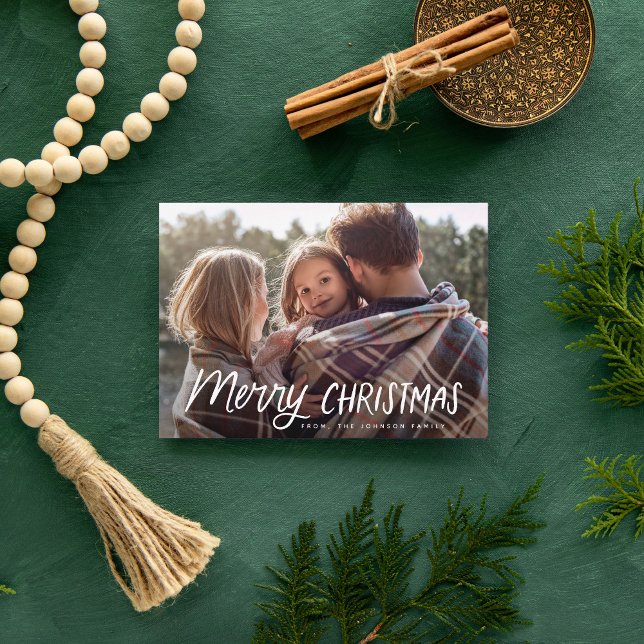 Handwritten Playful Typography Christmas Photo Holiday Card (Creator Uploaded)