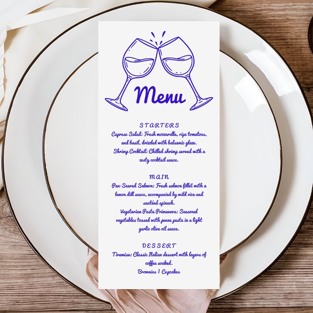 Handwritten Quirky Modern Whimsical Wedding Dinner Menu (Creator Uploaded)