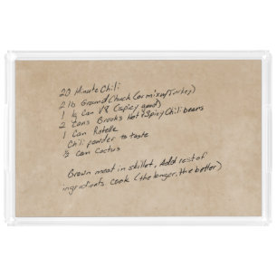 Handwritten Recipe Family Keepsake Custom Photo Acrylic Tray