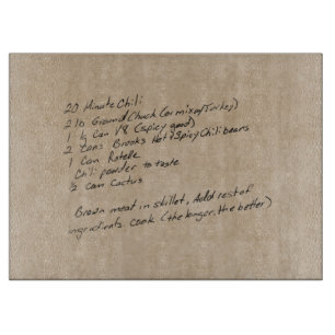 Handwritten Recipe Family Keepsake Custom Photo Cutting Board
