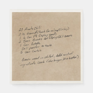 Handwritten Recipe Family Keepsake Custom Photo Napkin
