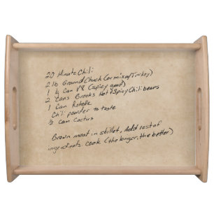 Handwritten Recipe Family Keepsake Custom Photo Serving Tray