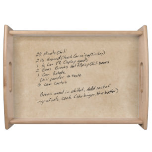 Handwritten Recipe Family Keepsake Custom Photo Serving Tray
